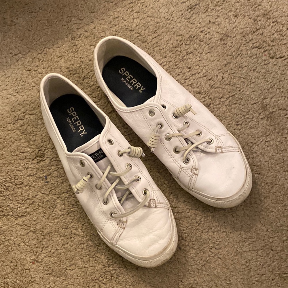 Womens white sperrys